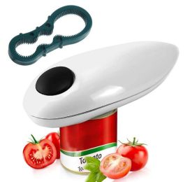 Kitchen Electric Can Opener;  Open Your Cans with A Simple Push of Button - Smooth Edge;  Food-Safe and Battery Operated Handheld Can Opener