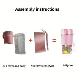 Portable Electric Fruit Juicer Rechargeable Mini Juicer Small Fruit Household Automatic Portable Travel Juicer Easy To Clean Rechargeable Small Fruit