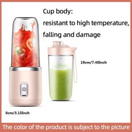 300ml Upgrade 6-page Steel Knife Fight Guide Wolf Rechargeable Portable Juicer Home Small Power Juice Cup