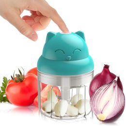 1pc 250ml/8.45oz Mini Electric Food Chopper Food Processor For Onion Chili Herb Garlic Small Cordless Veggie Fruit Blender