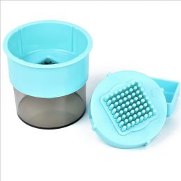 Plastic Garlic Press Multi-function Stainless Steel Ginger Presser Garlic Crusher Mincer Cutter Grater Dicing and Storage Kitchen Vegetable Tool