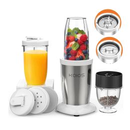 KOIOS PRO 850W Bullet Personal Blender for Shakes and Smoothies;  Protein Drinks;  11 Pieces Set Blender for Kitchen Baby Food;  White