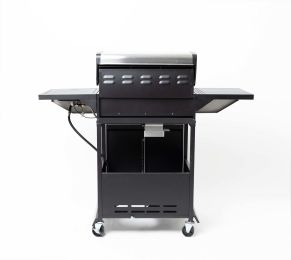 Propane Grill 3 Burner Barbecue Grill Stainless Steel Gas Grill with Side Burner and Thermometer for Outdoor BBQ;  Camping