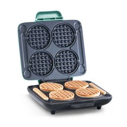 Multi Mini Waffle Maker: Four Mini Waffles;  Perfect for Families and Individuals;  4 Inch Dual Non-stick Surfaces with Quick Release & Easy Clean