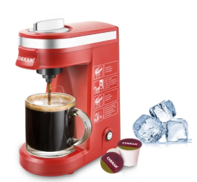 CHULUX Single Serve Coffee Maker; One Button Operation with Auto Shut-Off for Coffee and Tea with 5 to 12 Ounce; red