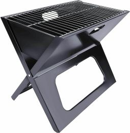 YSSOA 20&rdquo; Portable Grill Charcoal Barbecue Grill; Folding Grill Notebook Shape; Detachable Collapsible; Mini Tabletop Camping Grill BBQ; Black