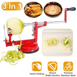 3In 1 Apple Peeler Manual Rotation Potato Fruit Core Slicer Kitchen Hand Cracking Corer